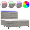 vidaXL Boxspring met matras en LED fluweel lichtgrijs 160x200 cm