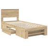 vidaXL Bedframe met hoofdeinde Sonoma Eiken 90 x 200 cm Bewerkt hout