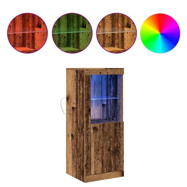 vidaXL LED Sideboard Bruin 41 x 37 x 100 cm Bewerkt hout