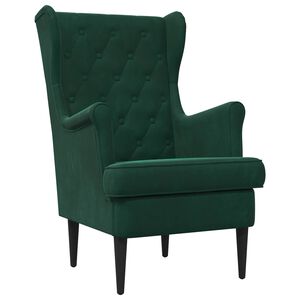 vidaXL Fauteuil Donkergroen Fluweel