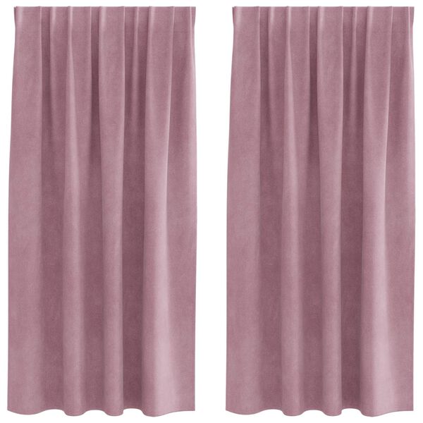 vidaXL Verduisterende gordijnen 2 pcs Donkerroze 140 x 175 cm Fluweel