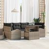 vidaXL Tuin Sofa Set met kussen 7 pcs Grijs Poly riet