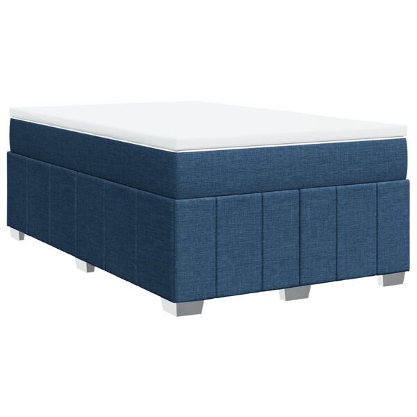 vidaXL Boxspring met matras stof blauw 120x190 cm