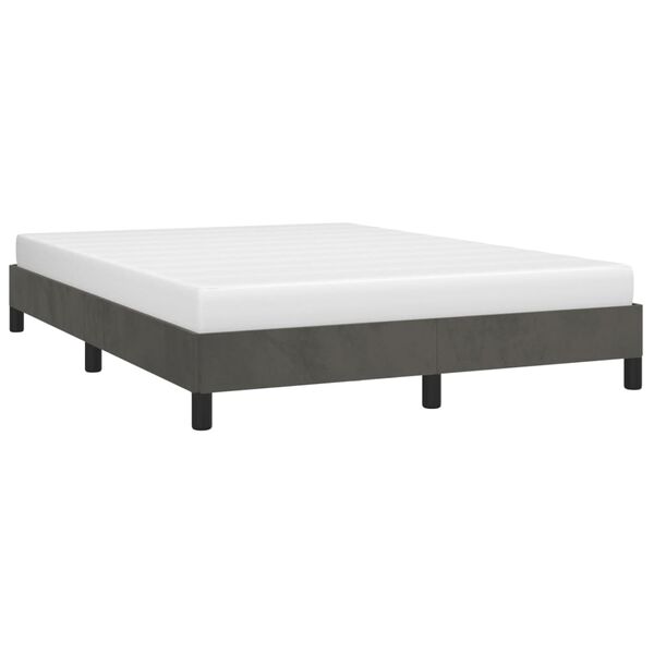 vidaXL Bedframe zonder matras 140x200 cm fluweel donkergrijs