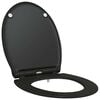 vidaXL Toiletzitting Zwart 45,5 x 37,5 x 3,8 cm Duroplast
