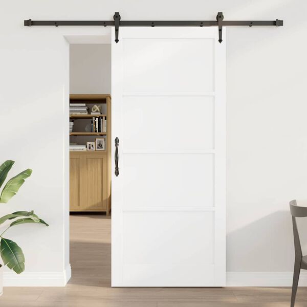 vidaXL Schuifdeur ORKDAL Wit 93 x 211 cm Massief grenenhout