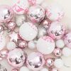 vidaXL Kerstbal Set 40 pcs Wit en Roze Kunststof
