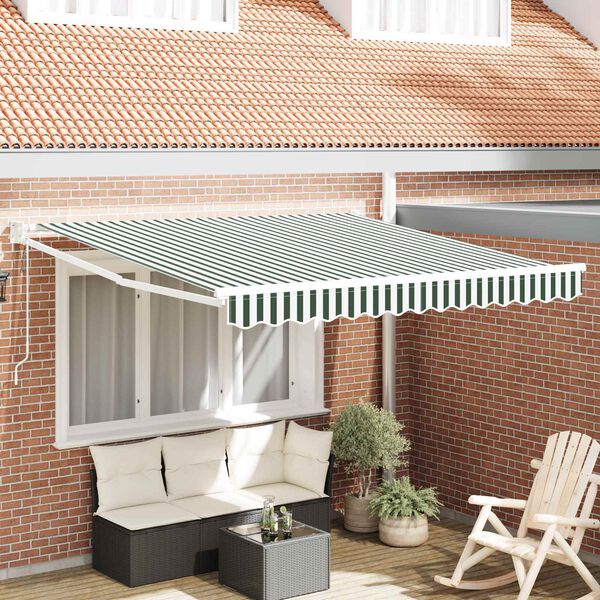 vidaXL Markies Groen en Wit 300 x 250 x 165 cm Polyester