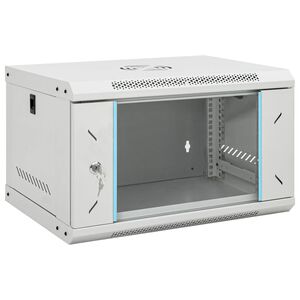 vidaXL Netwerk kabinet met opslag Grijs 530 x 400 x 300 mm Staal