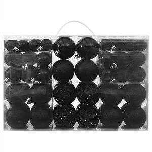 vidaXL 100-delige Kerstballenset zwart