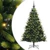 vidaXL Kunstkerstboom met scharnier 300 LEDs Groen 210 cm PVC en PE