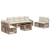 vidaXL Tuinbankenset 9 st Beige en Cr&egrave;me Wit poly rattan