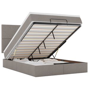 vidaXL Ottoman bed met matras en LED's 140x190cm stof taupe