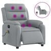 vidaXL Massagestoel elektrisch verstelbaar stof lichtgrijs