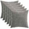 vidaXL Kussensloop 6 pcs HEERLEN Donkergrijs 35 x 35 cm Chenille Stof