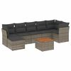 vidaXL 8-delige Loungeset met kussens poly rattan grijs