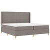 vidaXL Boxspringbed met matras met hoofdeinde Taupe 200 x 200 cm Stof