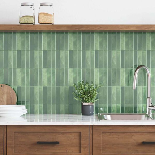 vidaXL Rechthoekige Tegel 10 pcs Donkergroen 29 x 23 x 0,08 cm