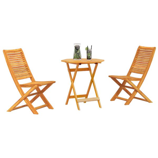 vidaXL Vouw Bistro Set 3 pcs Bruin Massief acaciahout