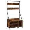 vidaXL Kledingrek met schoenenrek 100x41x184 cm gerookt eikenkleurig