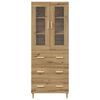 vidaXL Hoge kast met lade Artisan Eiken 69,5 x 34 x 180 cm