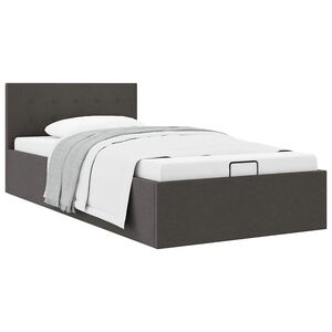 vidaXL Bedframe met hydraulische opslag stof donkergrijs 100x200 cm