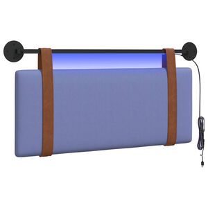 vidaXL Hangend hoofdbord Met LED-verlichting Jeans Blauw Antiek PU