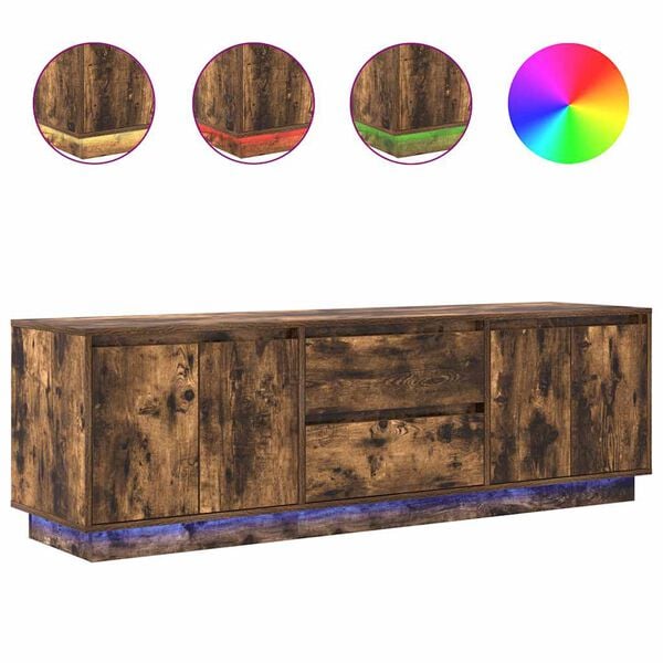 vidaXL Tv-meubel LED-verlichting 160,5x41x50 cm gerookt eikenkleurig