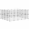 vidaXL Huisdierenkooi met deur 36 panelen 35x35 cm staal zwart
