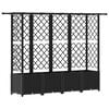 vidaXL Verhoogd Bed met Trellis en Dak Zwart 202 x 40 x 136 cm PP