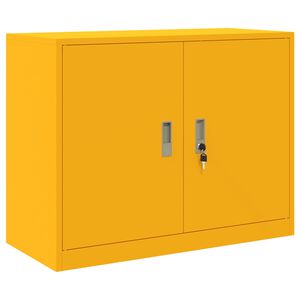 vidaXL Opbergkast Mosterdgeel 90 x 40 x 70 cm Staal