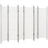 vidaXL Kamerscherm met 6 panelen 300x180 cm wit