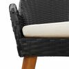 vidaXL Tuin Eetset met kussen 3 pcs Zwart poly rattan