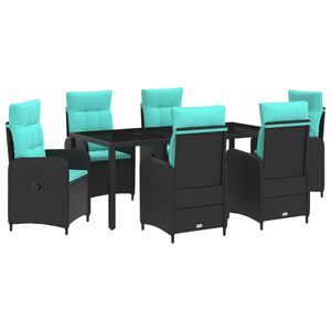 vidaXL Buiten eettafelset 7 st poly rattan