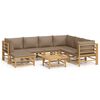 vidaXL 8-delige Loungeset met kussens bamboe taupe