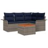 vidaXL Tuinbankenset 5 st 4-Aantal zitplaatsen Grijs en Marineblauw