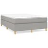 vidaXL Boxspring met matras stof lichtgrijs 140x190 cm