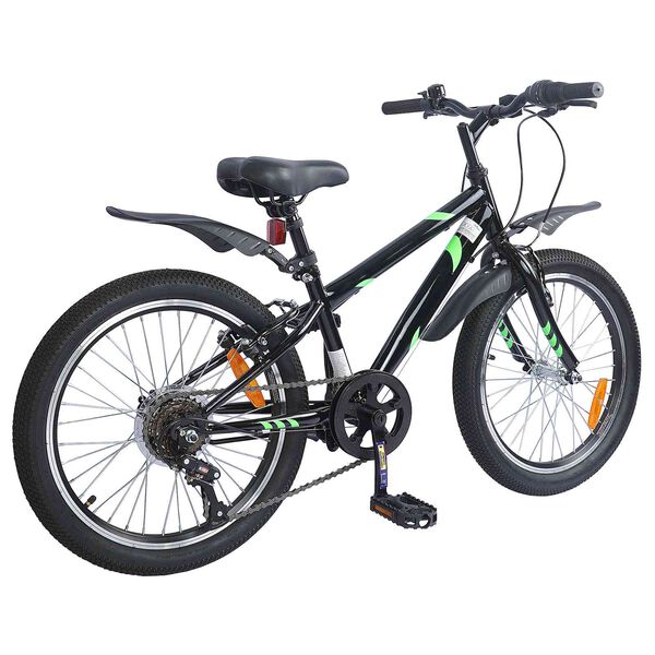 vidaXL Kinderfiets 24 Inch 6-Speed voor 8-12 jaar oud Zwart