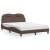 vidaXL Bed "Viana" met matras kunstleer bruin 140x190 cm