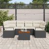 vidaXL Tuin Sofa Set 7 pcs Zwart en wit