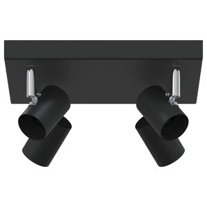 vidaXL Plafondspot met schijnwerpers Zwart 26 x 26 x 11,5 cm Metaal