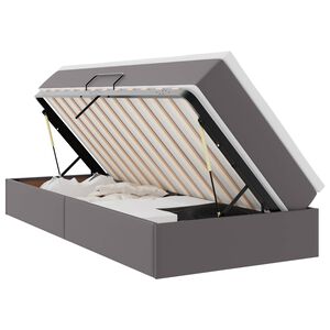 vidaXL Opslag bed met matras met matras Grijs 90 x 190 cm Nep Leer