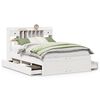 vidaXL Bed met boekenkast zonder matras grenenhout wit 140x200 cm