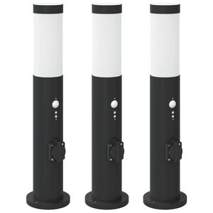 vidaXL Bolderverlichting met sensor en stopcontact 3 stuks 50 cm