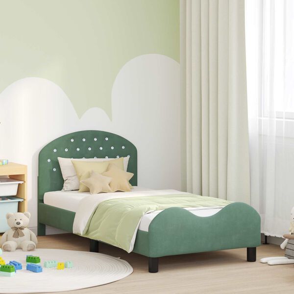 vidaXL Bedframe voor kinderen met hoofdbord Zeegroen 80 x 160 cm