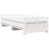 vidaXL Slaapbank met onderschuifbed en matras 90x200 cm grenenhout wit