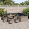 vidaXL Tuin Sofa Set met kussen met opslag 13 pcs Grijs Poly Rattan