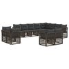 vidaXL Tuinbankenset 12 pcs Grijs poly rattan