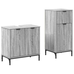 vidaXL Badkamermeubelset 2 pcs Grijs Sonoma Geperst Hout en Metaal