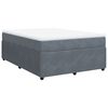 vidaXL Boxspring met matras fluweel donkergrijs 140x190 cm